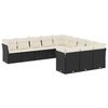 vidaXL Set canapele de grădină cu perne, 11 piese, negru, poliratan