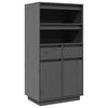 vidaXL Dulap &icirc;nalt, gri, 60x40x116,5 cm, lemn masiv de pin