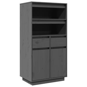 vidaXL Dulap &icirc;nalt, gri, 60x40x116,5 cm, lemn masiv de pin