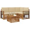 vidaXL Set de canapele de exterior cu pernă 5 pcs Natural și Bej