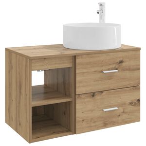 vidaXL Set de mobilier pentru baie 2 pcs Stejar Artizanal