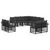 vidaXL Set de canapele de exterior 11 buc. Negru și Gri &icirc;nchis
