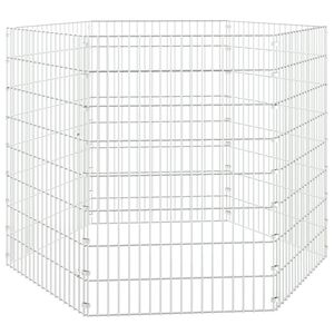 vidaXL Adăpost pentru animale cu 6 panouri, 54x80 cm, fier galvanizat