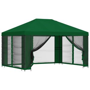vidaXL Foișor de grădină cu pereți laterali 4 &times; 3 m Verde