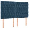 vidaXL Pat box spring cu saltea, albastru &icirc;nchis, 140x190 cm, catifea