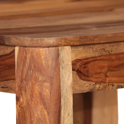 vidaXL Set mobilier bar, 3 piese, lemn masiv sheesham, piele naturală