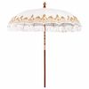 vidaXL Parasol Balinez 215 x 215 x 260 cm Bumbac, Lemn masiv și Bambus
