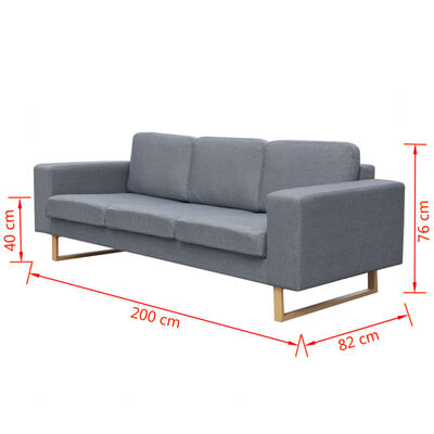 vidaXL Set canapea cu 2 locuri și 3 locuri, gri deschis