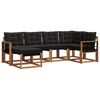 vidaXL Set de canapele de exterior 6 buc. Natural și Negru