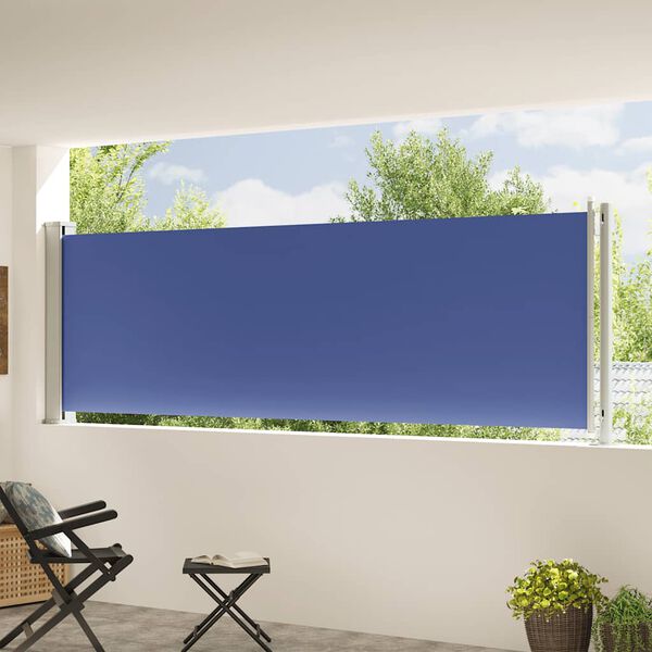 vidaXL Copertină laterală retractabilă de terasă, albastru, 117x600 cm