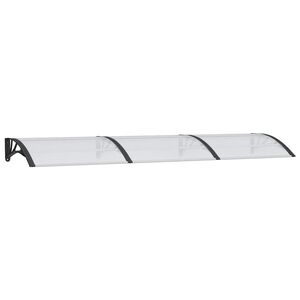 vidaXL Copertină de ușă, negru și transparent, 300x75 cm, policarbonat