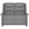 vidaXL Fotoliu rabatabil de masaj cu 2 locuri, gri deschis, microfibră