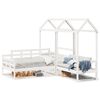 vidaXL Set pat de zi/bancă cu acoperiș alb 80x200 cm lemn masiv de pin