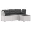 vidaXL Sofa de Grădină 4-Locuri cu Perne Aspect Ratan PP Alb