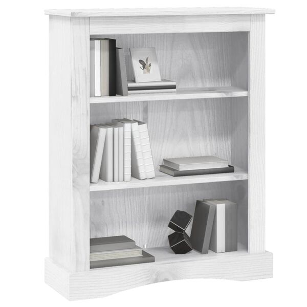 vidaXL Bibliotecă 3 rafturi stil mexican Corona, alb 81x29x100 cm, pin