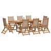 vidaXL Set mobilier de grădină, 9 piese, lemn masiv acacia/textilenă