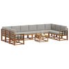 vidaXL Set de canapele de exterior 11 pcs Gri natural și deschis