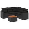vidaXL Set mobilier de grădină cu perne, 6 piese, negru, poliratan