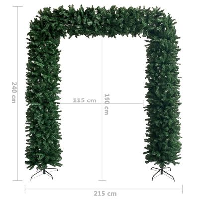 vidaXL Arcadă pom de Crăciun, verde, 240 cm