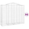 vidaXL Coșuri gabion arcuite 6 buc, 200x50x160/180 cm, fier galvanizat