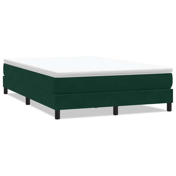 vidaXL Pat cu arcuri fără saltea verde &icirc;nchis 160x210 cm catifea