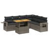 vidaXL Set canapele de grădină, 7 piese, cu perne, gri, poliratan
