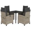 vidaXL Set mobilier de grădină cu perne, 5 piese gri deschis poliratan