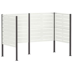 vidaXL Ecran pentru coș de gunoi 167 x 85 x 113 cm Oțel Alb