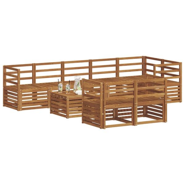 vidaXL Seturi de canapele 9 pcs natural Lemn Solid de Acacia
