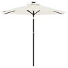 vidaXL Umbrelă soare de grădină st&acirc;lp din oțel/LED alb 225x225x212 cm