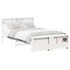 vidaXL Cadru de pat cu raft Alb 140 x 190 cm Lemn masiv de pin