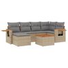 vidaXL Set canapele de grădină, 7 piese, cu perne, bej, poliratan