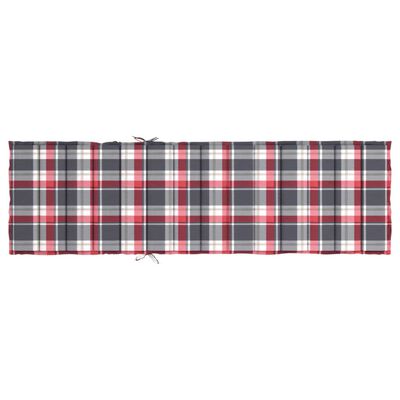 vidaXL Pernă de șezlong, roșu carouri, 200x50x3 cm, textil oxford