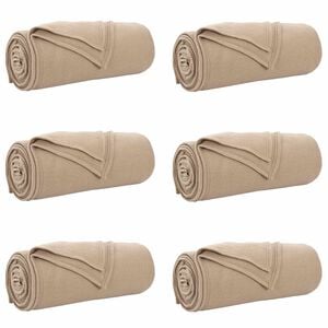vidaXL Pături de aruncat 6 buc. Culoare Cămilă 240 x 220 cm 4.28 kg