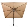 vidaXL Umbrelă de grădină cantilever cu blat dublu 300x300 cm taupe