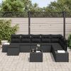 vidaXL Set de canapele pentru grădină cu pernă 8 pcs Negru poliratan