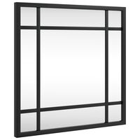 vidaXL Oglindă de perete, negru, 30x30 cm, pătrată, fier