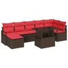 vidaXL Set de canapele pentru grădină 8 buc. Maro Rattan poli
