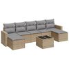 vidaXL Set canapele de grădină, 8 piese, cu perne, bej, poliratan