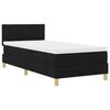 vidaXL Pat cu arcuri cu saltea cu headboard Negru 90 x 200 cm țesătură