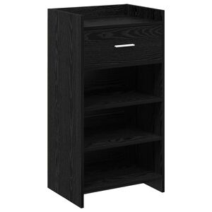 vidaXL Dulap pentru pantofi cu sertar Stejar Negru 48 x 36 x 92 cm