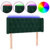 vidaXL Tăblie de pat cu LED, verde &icirc;nchis, 103x16x78/88 cm, catifea