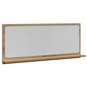 vidaXL Raft cu Oglindă cu raft stejar artizanal 90 x 10,5 x 37 cm