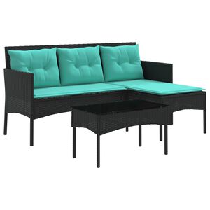 vidaXL Set de canapele pentru grădină cu pernă 2 pcs poliratan