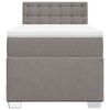 vidaXL Pat box spring cu saltea, gri taupe, 100x200 cm, textil