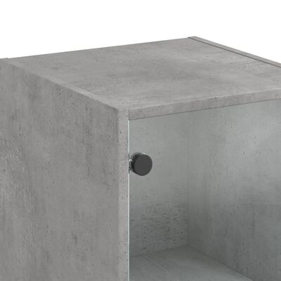 vidaXL Dulap cu uși din sticlă, gri beton, 35x37x142 cm