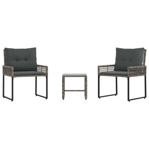 vidaXL Set de Mobilier pentru Exterior cu pernă 3 pcs Gri