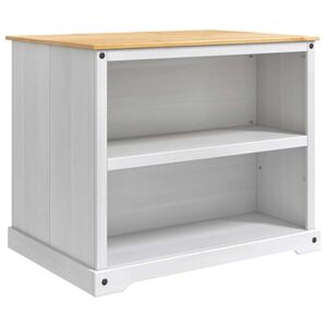 vidaXL Troler de Bucătărie 2 pcs Alb și Ceară de Miere Pin masiv
