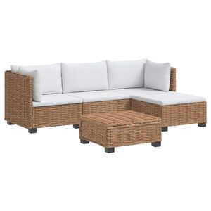 vidaXL 5 buc. Set de lounge din ratan cu perne GENDT Ratan Natural