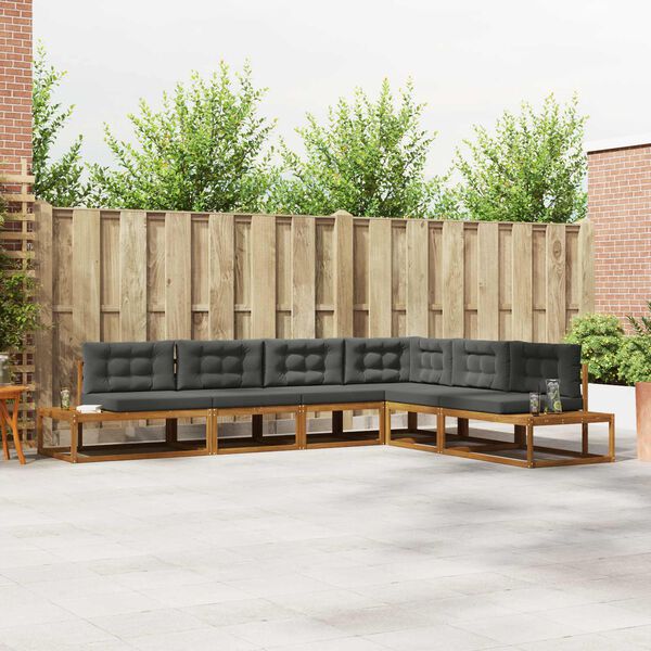 vidaXL Set de canapele de exterior 6 Bucată Natural și Antracit